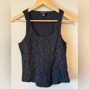 Banana Republic Black Floral Lace Tank Top